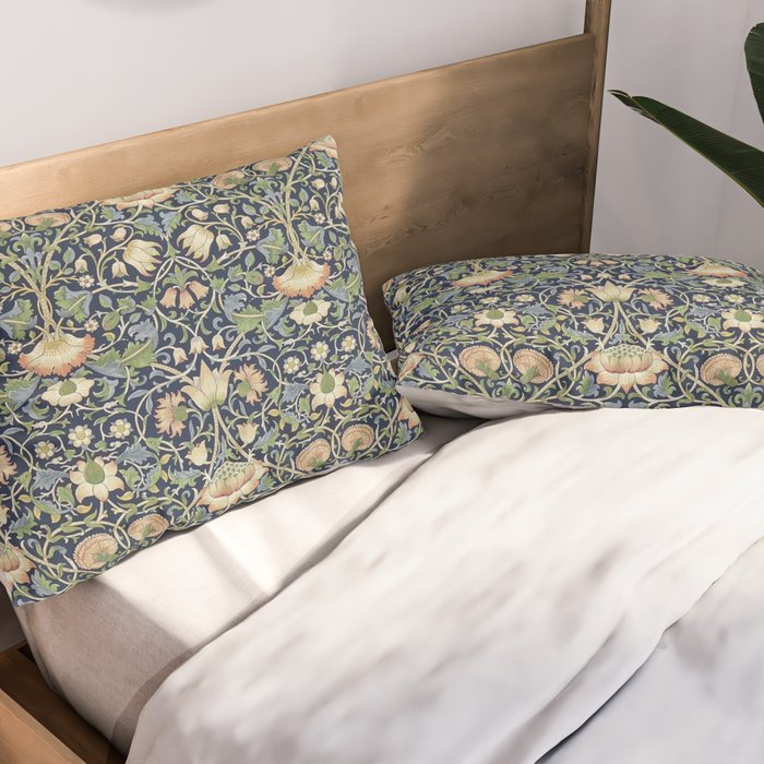 William Morris Vintage Lodden Indigo Blue Mineral Pillow Sham Gallery Image 2