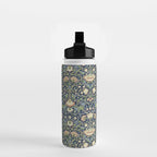 William Morris Vintage Lodden Indigo Blue Mineral Water Bottle Gallery Image 2