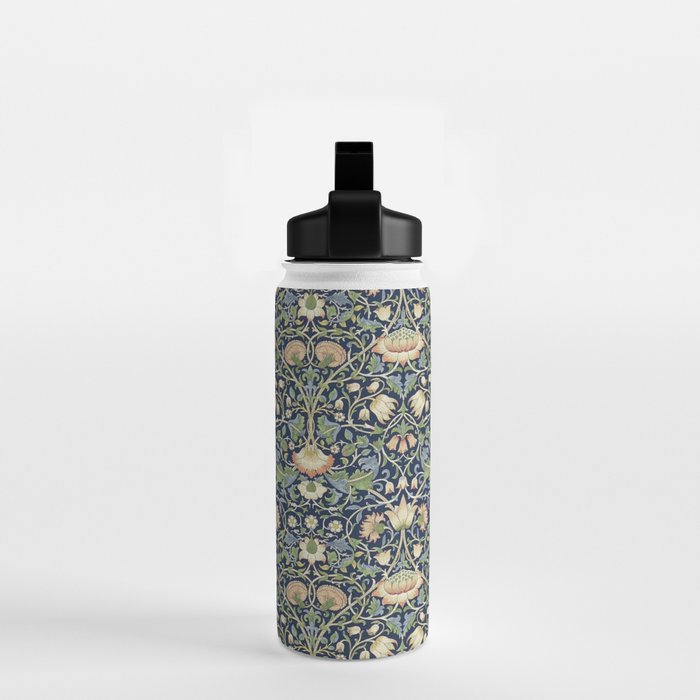 William Morris Vintage Lodden Indigo Blue Mineral Water Bottle Gallery Image 2