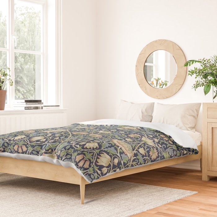 William Morris Vintage Lodden Indigo Blue Mineral Duvet Cover Gallery Image 2