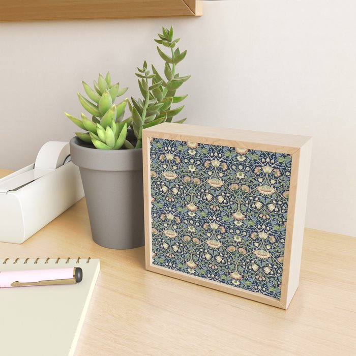 William Morris Vintage Lodden Indigo Blue Mineral Mini Art Print Gallery Image 2