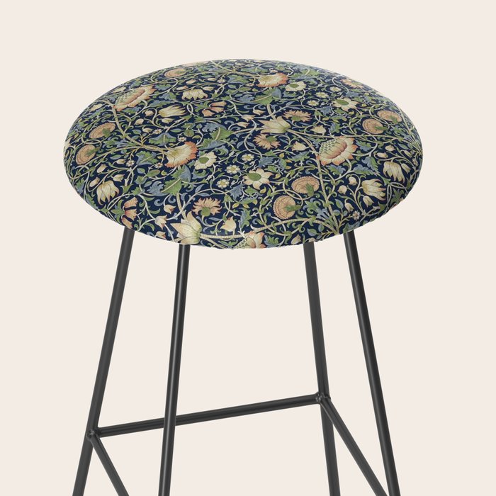 William Morris Vintage Lodden Indigo Blue Mineral Stool Gallery Image 2