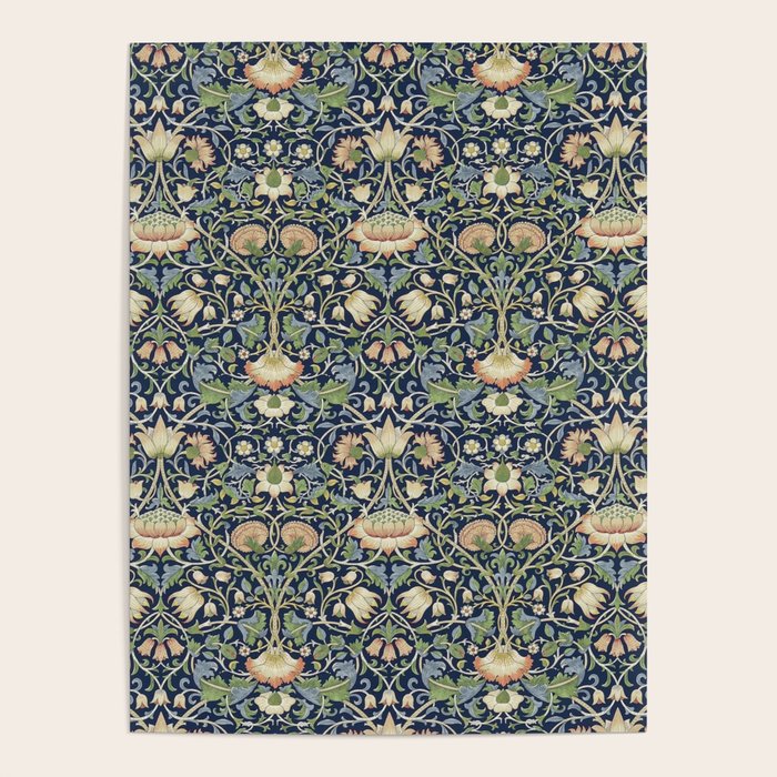 William Morris Vintage Lodden Indigo Blue Mineral Poster Gallery Image 4