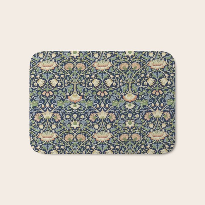 William Morris Vintage Lodden Indigo Blue Mineral Bath Mat Gallery Image 1