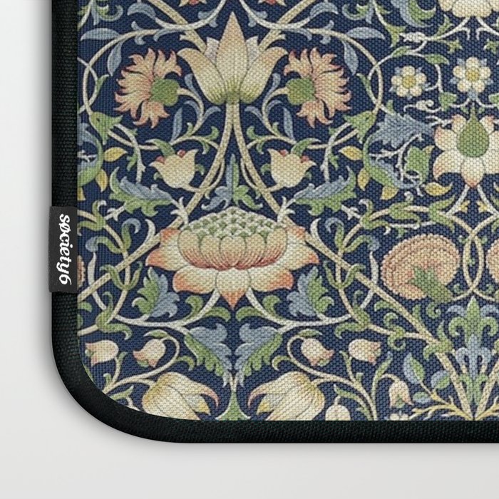 William Morris Vintage Lodden Indigo Blue Mineral Laptop Sleeve Gallery Image 3