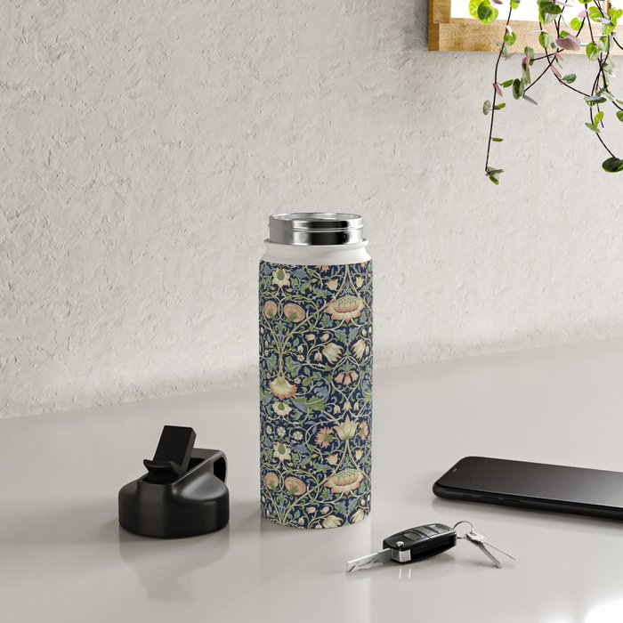 William Morris Vintage Lodden Indigo Blue Mineral Water Bottle Gallery Image 4