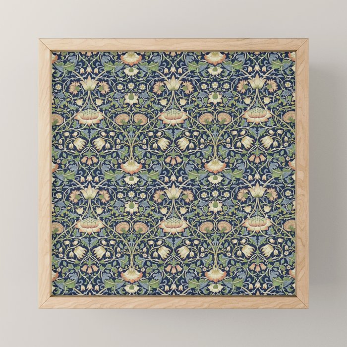 William Morris Vintage Lodden Indigo Blue Mineral Mini Art Print Gallery Image 1