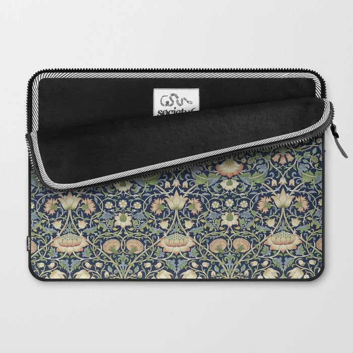William Morris Vintage Lodden Indigo Blue Mineral Laptop Sleeve Gallery Image 2