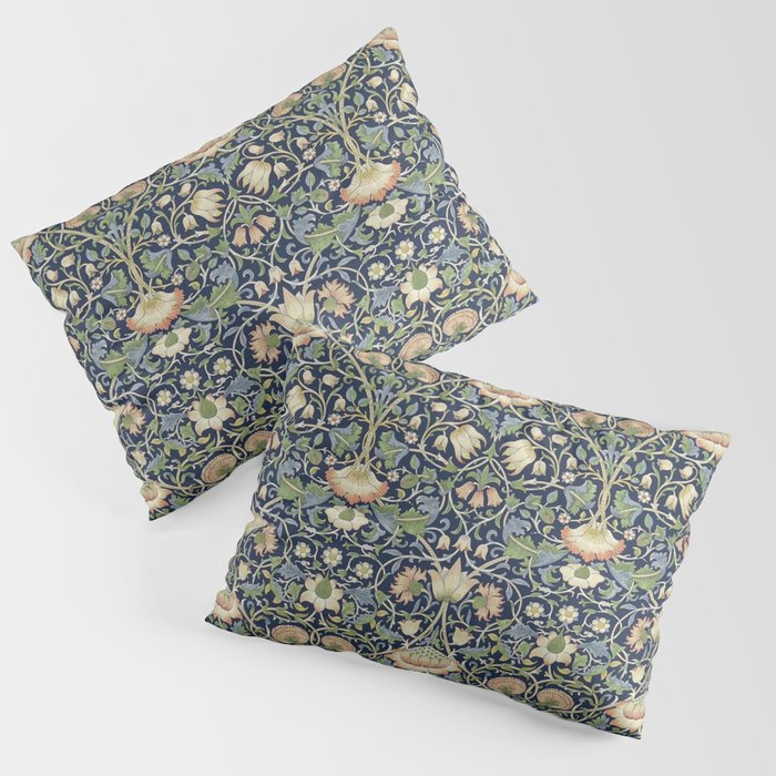 William Morris Vintage Lodden Indigo Blue Mineral Pillow Sham Gallery Image 3