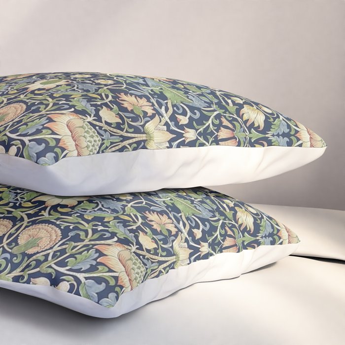 William Morris Vintage Lodden Indigo Blue Mineral Pillow Sham Gallery Image 3