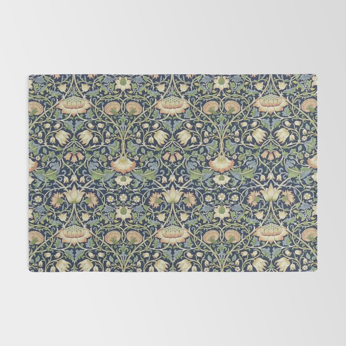 William Morris Vintage Lodden Indigo Blue Mineral Rug Gallery Image 2