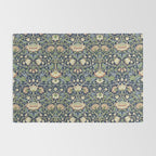 William Morris Vintage Lodden Indigo Blue Mineral Rug Gallery Image 2