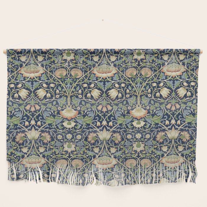 William Morris Vintage Lodden Indigo Blue Mineral Wall Hanging Gallery Image 1
