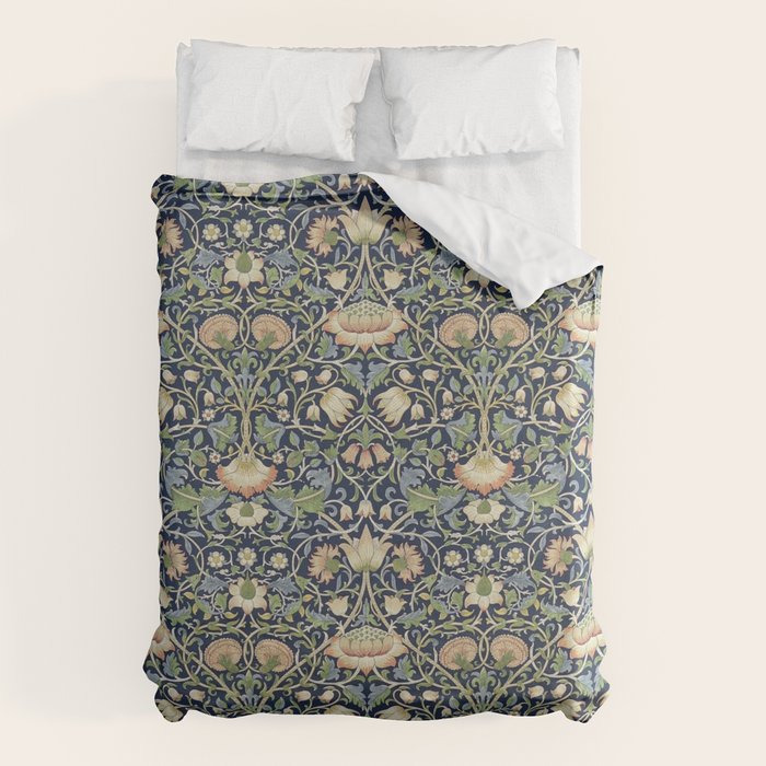 William Morris Vintage Lodden Indigo Blue Mineral Duvet Cover Gallery Image 1