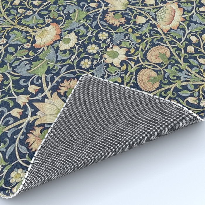 William Morris Vintage Lodden Indigo Blue Mineral Rug Gallery Image 4