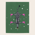 Cool zebras with fuchsia pink shoes and red lips illustration  Poster Gallery Image 4