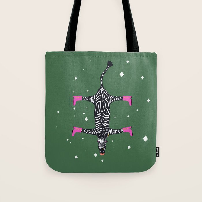 Cool zebras with fuchsia pink shoes and red lips illustration  Tote Bag Gallery Image 1