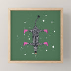 Cool zebras with fuchsia pink shoes and red lips illustration  Mini Art Print Gallery Image 1