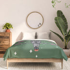 Cool zebras with fuchsia pink shoes and red lips illustration  Comforter Gallery Image 3