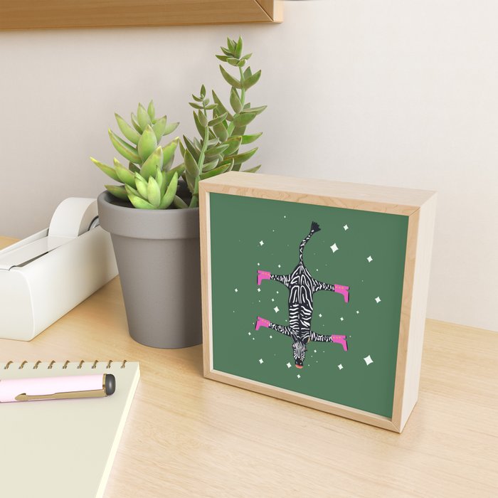 Cool zebras with fuchsia pink shoes and red lips illustration  Mini Art Print Gallery Image 2
