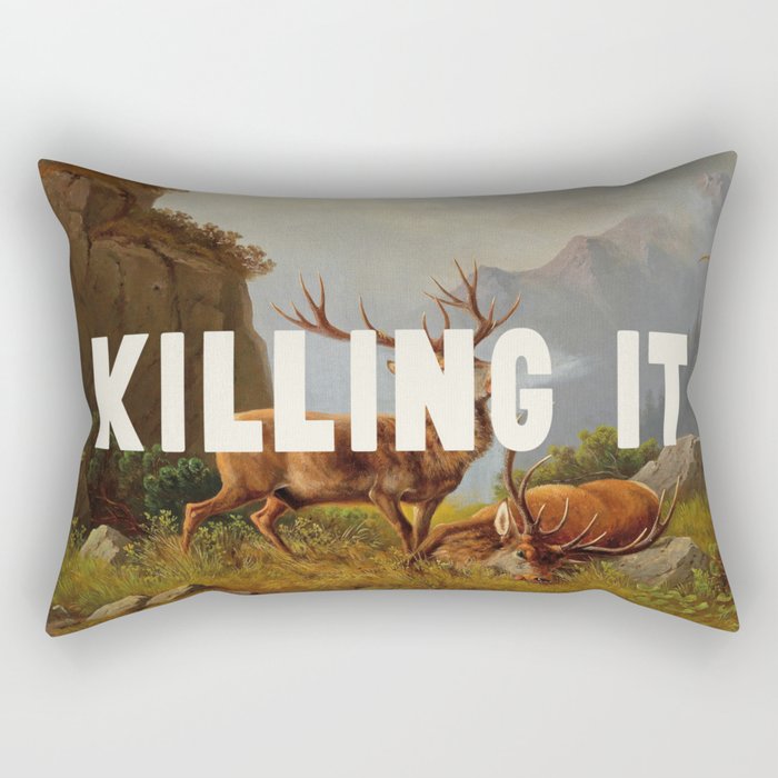 Killing It - Motivational Quote Rectangular Pillow Gallery Image 1