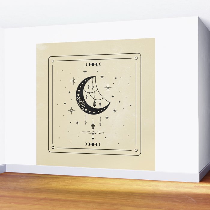 Mystic Moon & Stars: The Beige Edition Wall Mural Gallery Image 2
