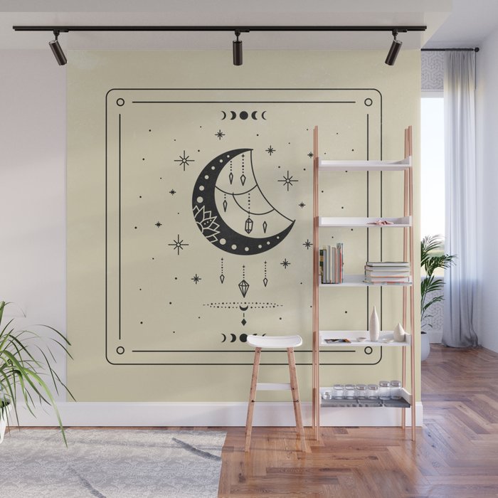 Mystic Moon & Stars: The Beige Edition Wall Mural Gallery Image 1