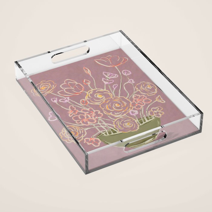 Emi's Flowers Acrylic Tray Gallery Image 1