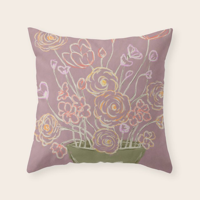 Emi's Flowers Throw Pillow Gallery Image 6