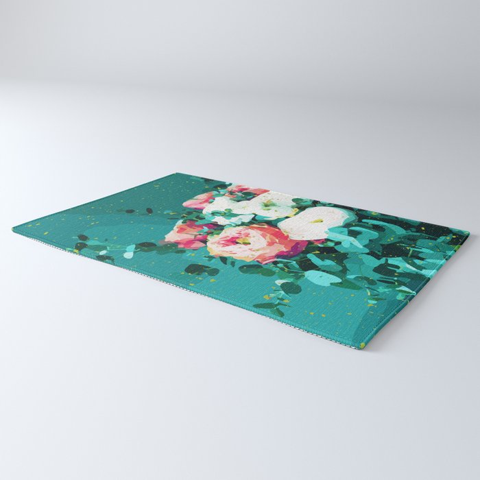 Floral & Confetti #digitalart #floral Rug Gallery Image 3