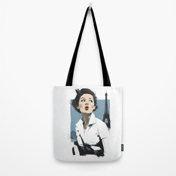 Parisian Glamour in Retro Style Tote Bag Gallery Image 2