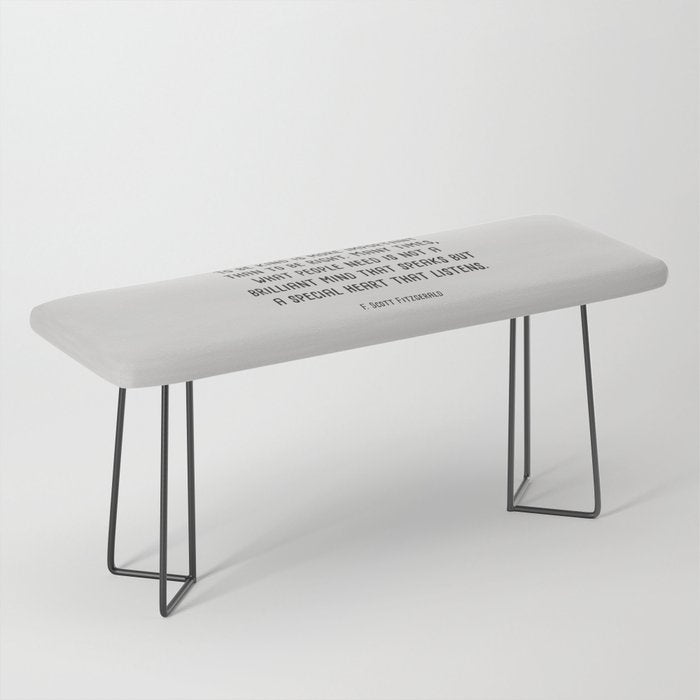 To Be Kind Is More Important... F. Scott Fitzgerald Quote Bench Gallery Image 1