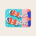 No Doi - memphis throwback retro classic style fashion 1980s 80s hipster shoes socks urban trendy Bath Mat Gallery Image 1