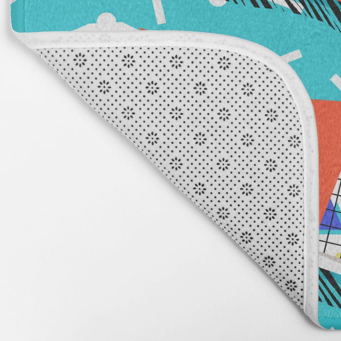 No Doi - memphis throwback retro classic style fashion 1980s 80s hipster shoes socks urban trendy Bath Mat Gallery Image 2