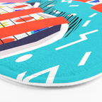 No Doi - memphis throwback retro classic style fashion 1980s 80s hipster shoes socks urban trendy Bath Mat Gallery Image 3