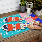 No Doi - memphis throwback retro classic style fashion 1980s 80s hipster shoes socks urban trendy Outdoor Rug Gallery Image 2