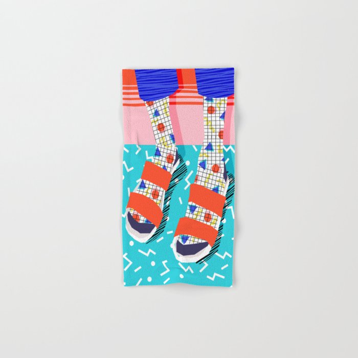 No Doi - memphis throwback retro classic style fashion 1980s 80s hipster shoes socks urban trendy Bath Towel Gallery Image 1