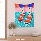 No Doi - memphis throwback retro classic style fashion 1980s 80s hipster shoes socks urban trendy Wall Tapestry Gallery Image 2