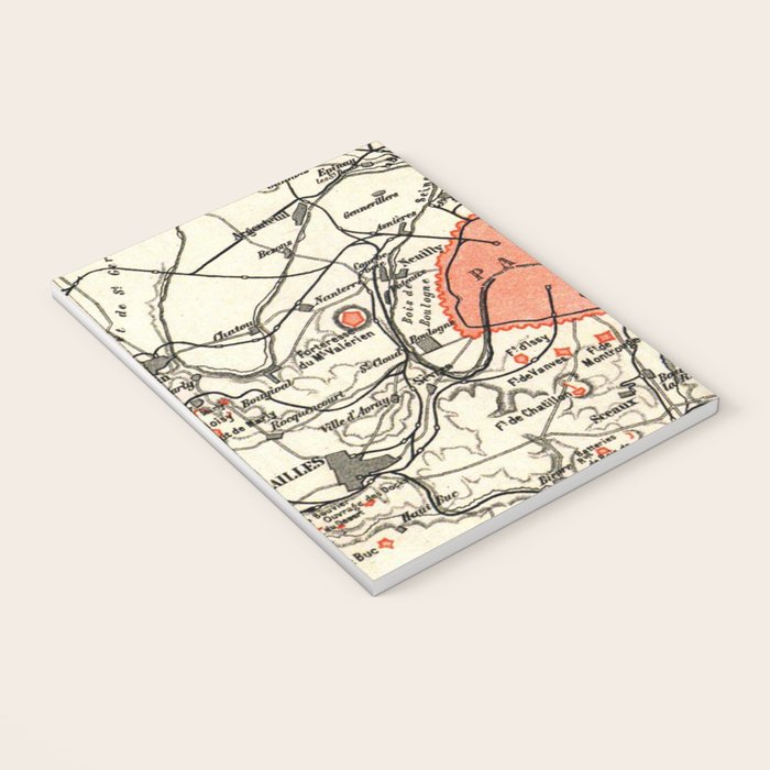 Vintage Paris and Surrounding Area Map (1890) Notebook Gallery Image 3
