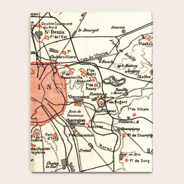 Vintage Paris and Surrounding Area Map (1890) Notebook Gallery Image 4