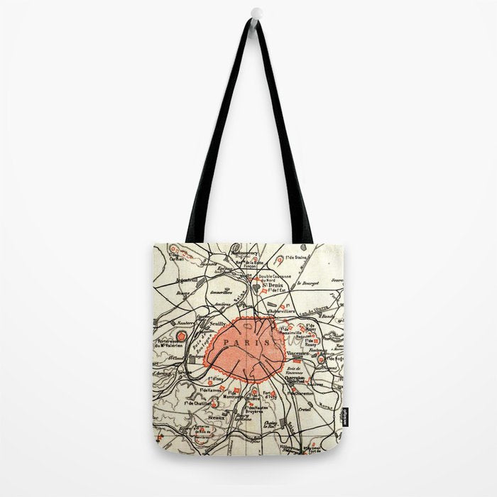 Vintage Paris and Surrounding Area Map (1890) Tote Bag Gallery Image 2