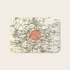 Vintage Paris and Surrounding Area Map (1890) Bath Mat Gallery Image 1