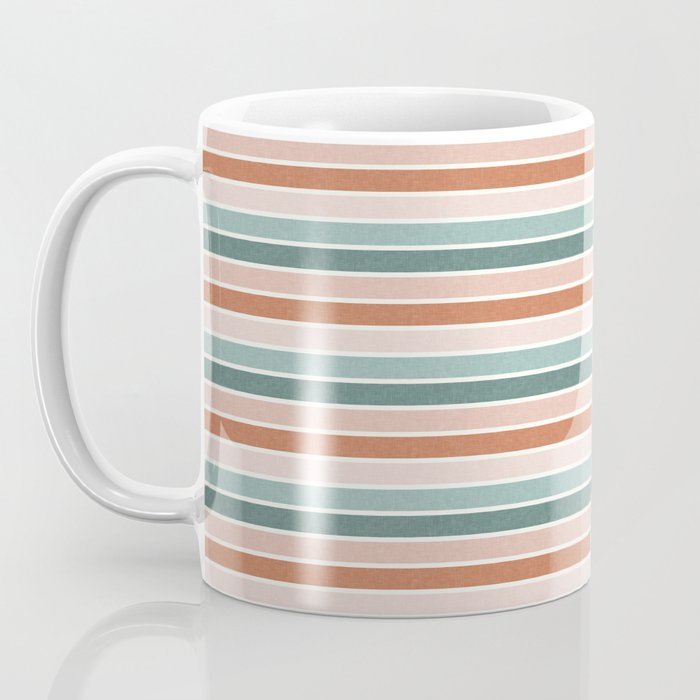stripes - terra cotta and teal Coffee Mug Gallery Image 3