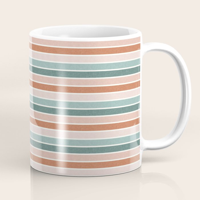 stripes - terra cotta and teal Coffee Mug Gallery Image 1