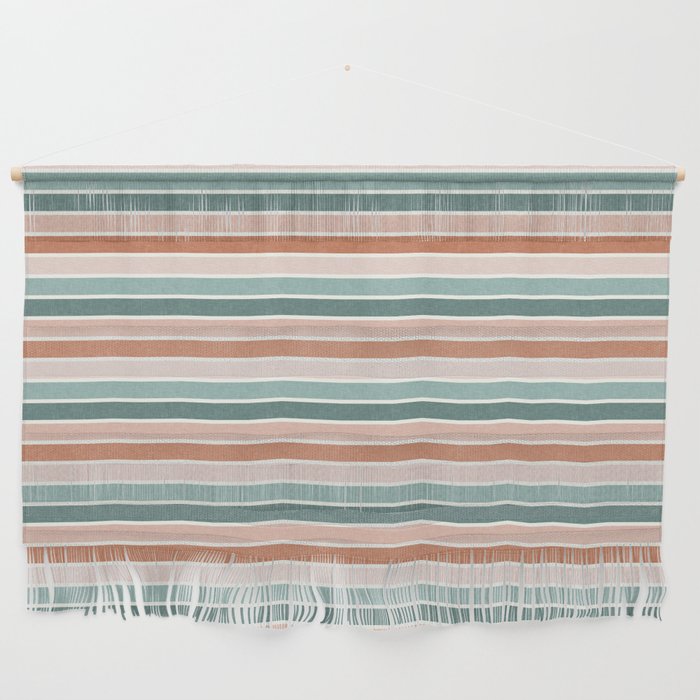 stripes - terra cotta and teal Wall Hanging Gallery Image 1