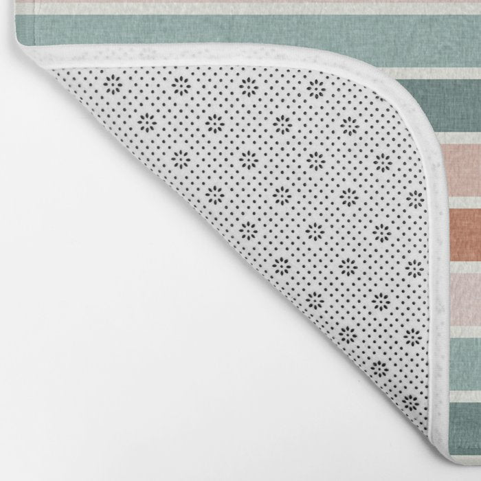 stripes - terra cotta and teal Bath Mat Gallery Image 2
