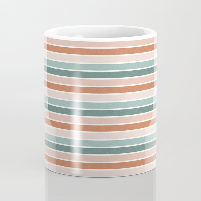 stripes - terra cotta and teal Coffee Mug Gallery Image 4