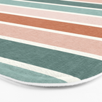stripes - terra cotta and teal Bath Mat Gallery Image 3