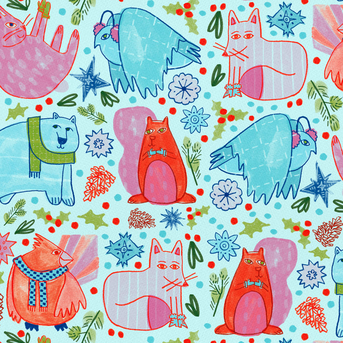 Winter Forest Woodland Animals in Arctic Blue Coffee Mug Gallery Image 2