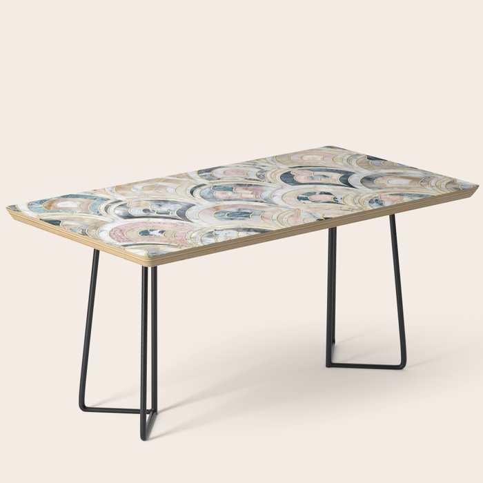 Art Deco Marble Tiles in Soft Pastels Coffee Table Gallery Image 1